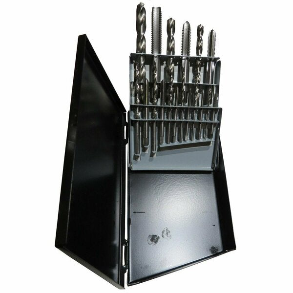 18 Piece Tap and Drill Bit Set,  m2 - m12 in Metal Case
