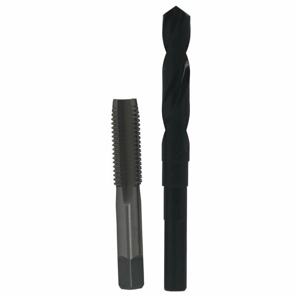 13/16in-20 UNS HSS Plug Tap and 19.00mm HSS 1/2in Shank Drill Bit Kit