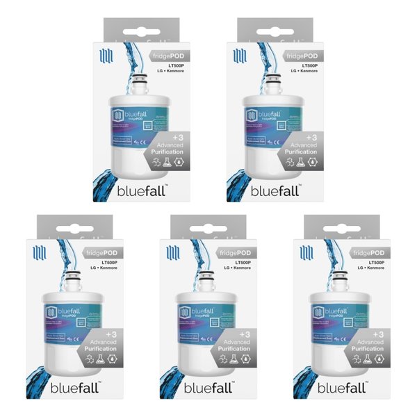 LG LT500P Refrigerator Water Filter Compatible by BlueFall,  PK 5