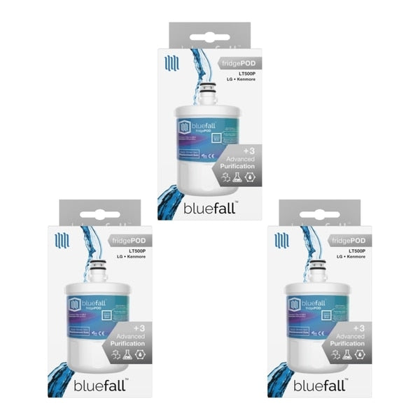 LG LT500P Refrigerator Water Filter Compatible by BlueFall,  PK 3
