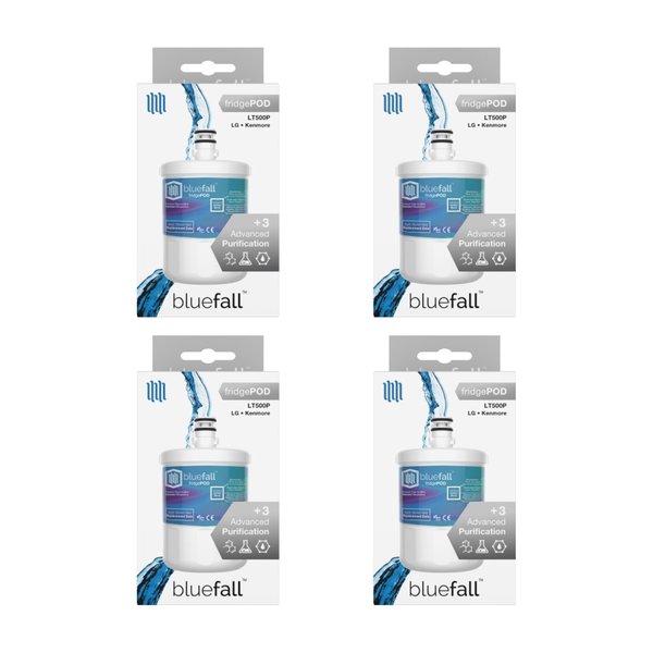 LG LT500P Refrigerator Water Filter Compatible by BlueFall,  PK 4