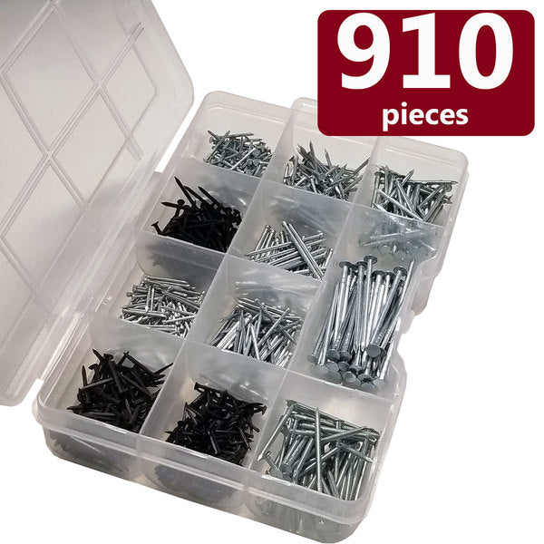 Nails Assortment,  Multi-functional for hanging,  910 Piece