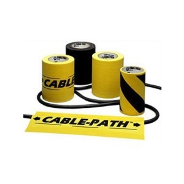Cable Path Tape 6" W x 30yds- Black w/ Yellow Stripes