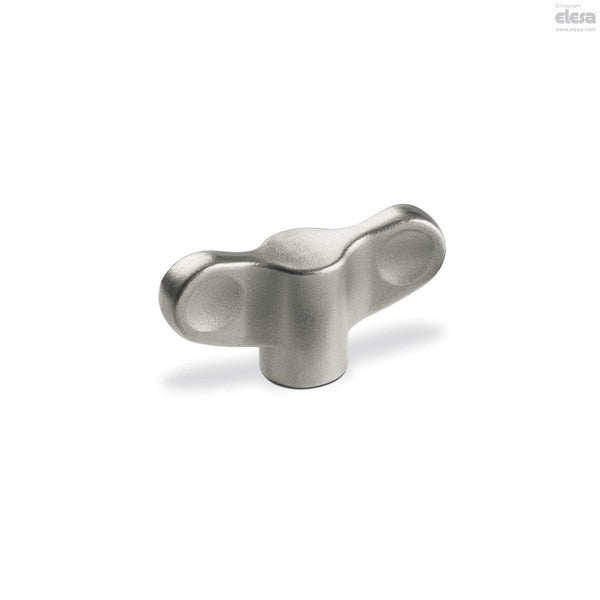 Wing Nut,  M8,  Stainless Steel,  Matte,  24 mm Ht,  48 mm Max Wing Span