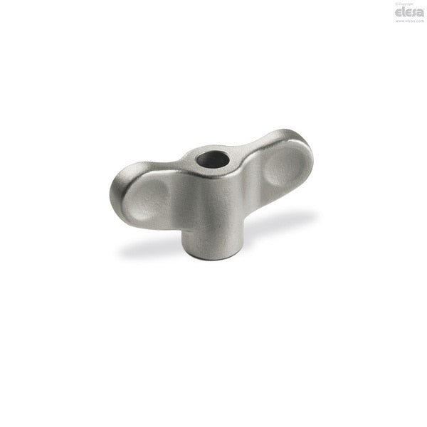 Wing Nut,  M5,  Stainless Steel,  Matte,  20 mm Ht,  40 mm Max Wing Span