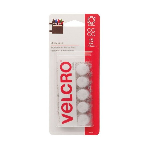 Hook and loop Sticky Back 5/8 in. L 15 pk