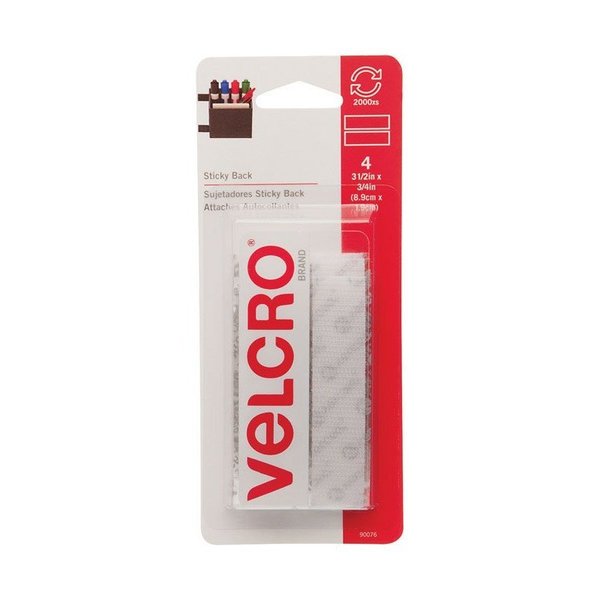Hook and loop Strips 3-1/2 in. L 4 pk