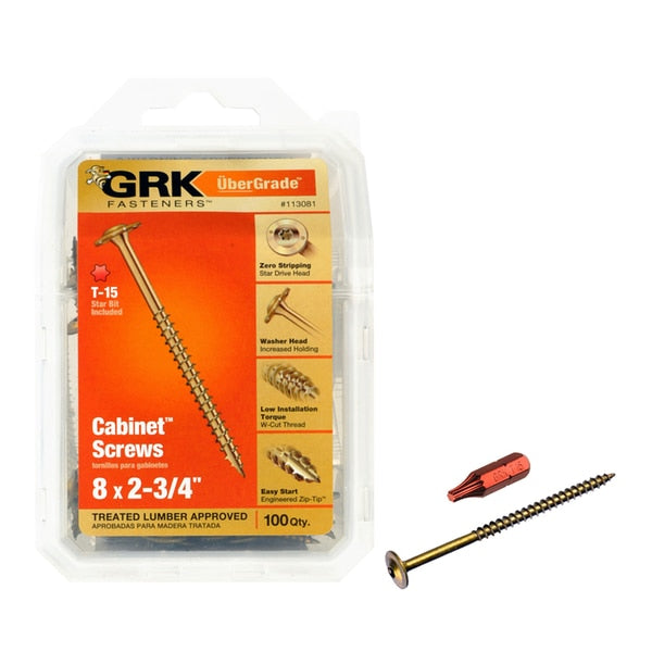 Cab Screw,  #8 Thrd Sz,  2-3/4 in Lg