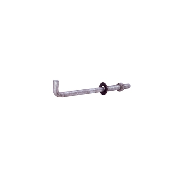 L-Hook,  8" L,  Steel Hot Galvanized,  50 PK