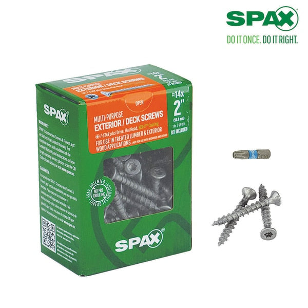 Deck Screw,  #14 x 2 in,  Flat Head Torx Drive