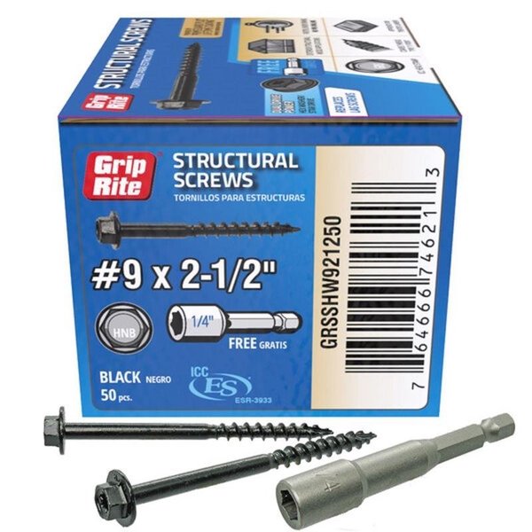 Lag Screw,  #9,  2-1/2 in,  Torx Drive,  50 PK