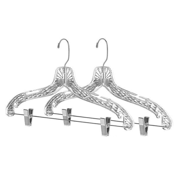 9.5 in. H X 16.75 in. W X 1 in. L Plastic Clear Suit Hanger 2 pk
