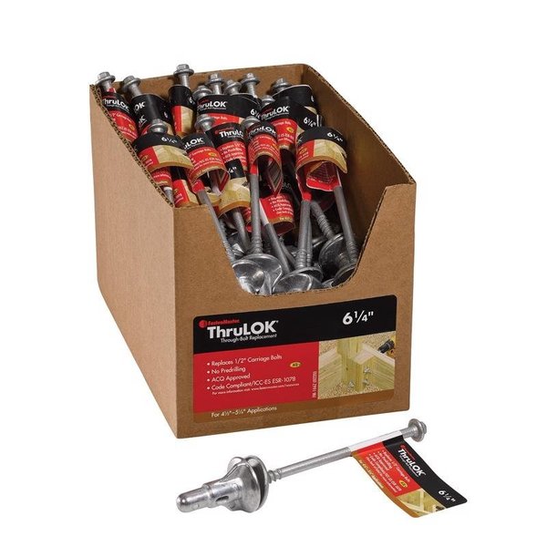 ThruLOK 1/2 in. X 6-1/4 in. L Hex Galvanized Steel Lag Screw 1 pk,  30PK