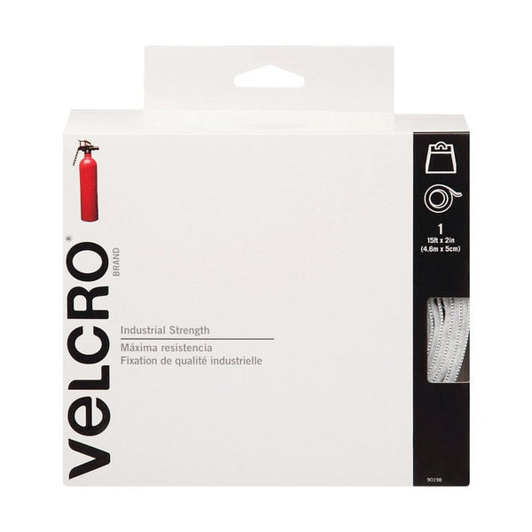 Reclosable Fastener,  15 ft,  2" Wd,  White