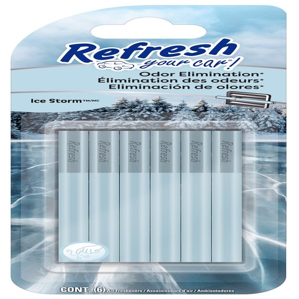 Refresh Your Car! Ice Storm Scent Car Vent Clip Solid 6 pk,  6PK