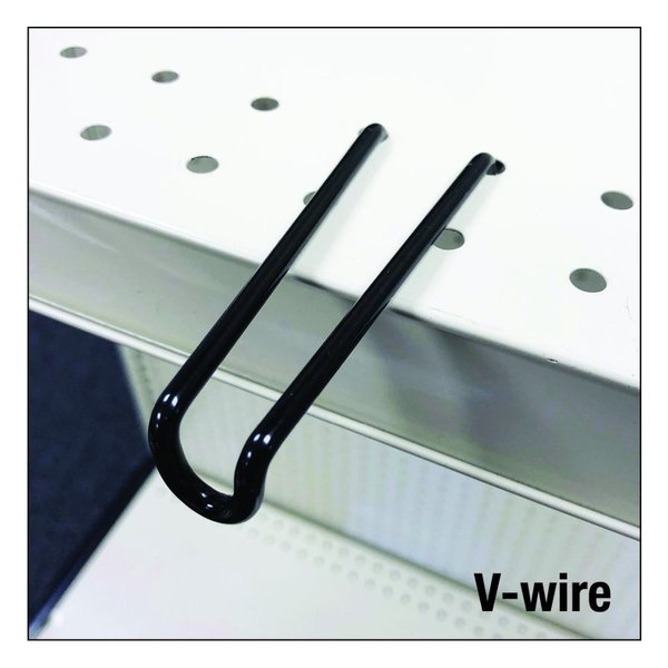 Inc 6 in. H X 6 in. W X 4 in. L Black Wood Grain V-Wire Hook Metal