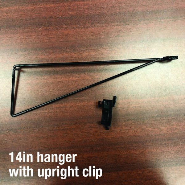Inc 14 in. H X 9 in. W X 4 in. L Black Wood Grain Hanger Arm Metal