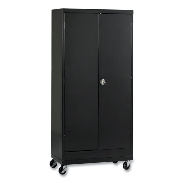 Assembled Mobile Storage Cabinet,  with Adjustable Shelves 36w x 24d x 66h,  Black