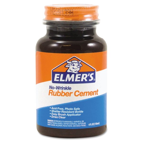 Rubber Cement, 4 oz.,  Clear,  Bottle