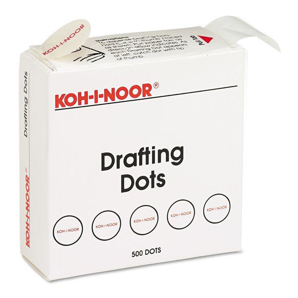 Adhesive Drafting Dots,  White,  500 PK