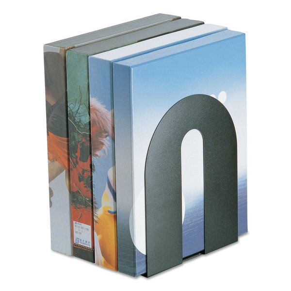 Heavy Duty Bookends,  Nonskid,  8" x 8" x 10",  Steel,  Black