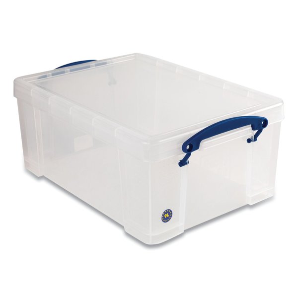 Snap-Lid Storage Bin,  Clear/Blue,  Plastic,  10.25 in W x 6.25 in H,  4 PK