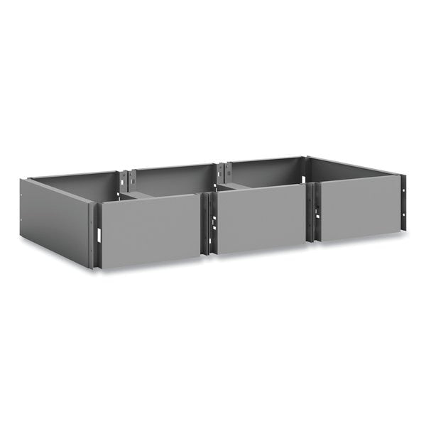 Triple Continuous Metal Locker Base Addition,  35w x 16d x 5.75h,  Gray