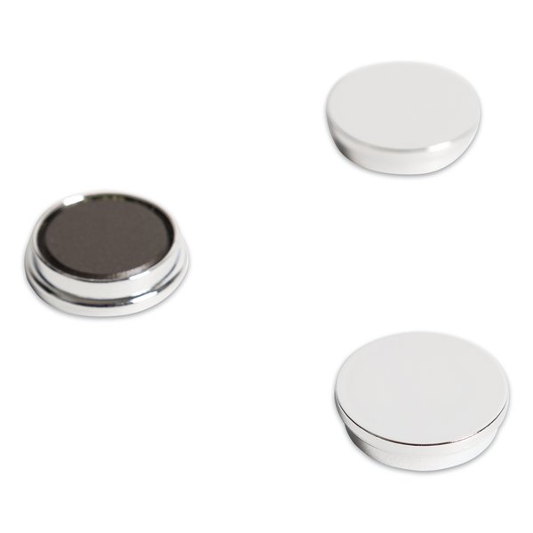 High-Intensity Board Magnets,  Circles,  Silver,  1.25,  PK10