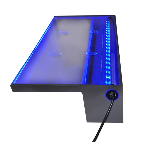 LED Lighted Spillway. Blue Water Feature. 12" Wide Spillway,  12V