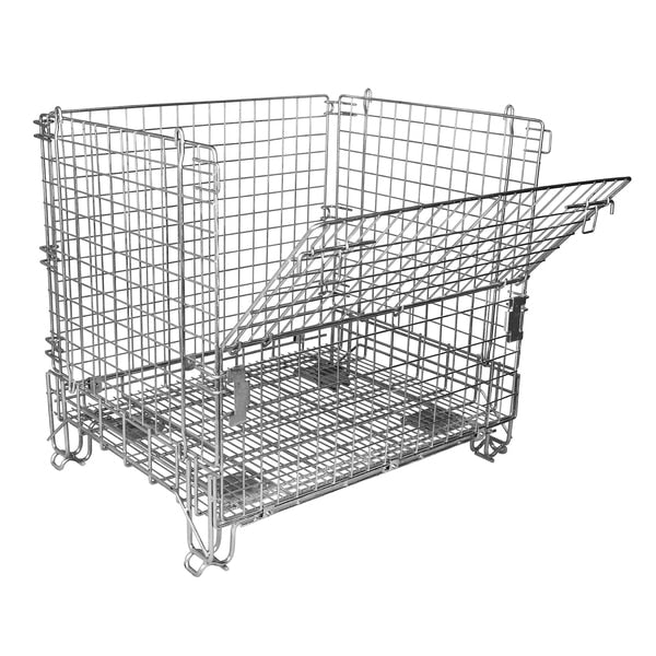 Wire Container 44.5x33x39H,  2 Swvl/2 Rigid Poly/Poly Casters,  Roller B