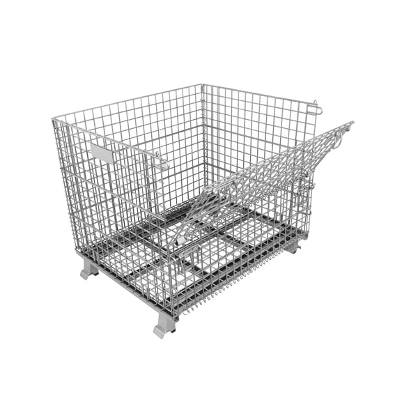Wire Container, Outside 32WX40LX34.5H, Mesh 2*2", W/ Caster Pads,  5x2 Swv