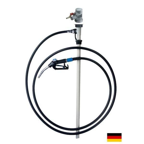 Drum Pump,  Polypropylene,  39" Long,  Air Operated Motor,  470W Power,   Hose,  Hand Nozzle