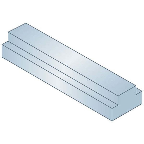 Step Key Stock 2,  1/2 in Top W,  1/4 in Top Step H,  5/8 in Bottom W,  3/16 in Lower Step H