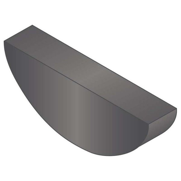 Woodruff Key,  5 x 6.5 mm Key Size,  6.50 mm H,  Carbon Steel Plain
