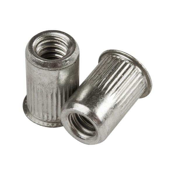 Knurled Rivet Nut,  3/8"-16 Dia./Thread Size,  .685 in Head Dia.,  .690 in L,  300 Stainless Steel