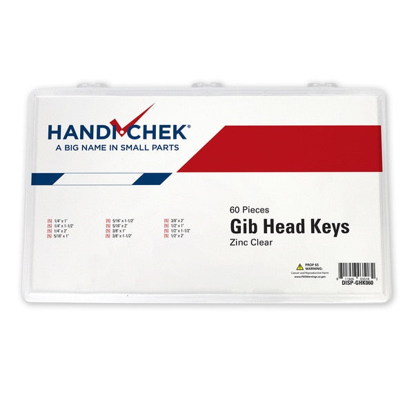 Key Stock Assortment,  Clear Zinc Plated,  60 Pieces