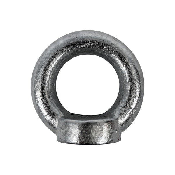 Round Eye Nut,  1/4"-20 Thread Size,  Carbon Steel,  Zinc Plated