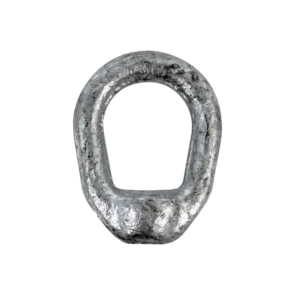 Round Eye Nut,  3/8"-16 Thread Size,  5/16 in Thread Lg,  Carbon Steel,  Hot Dipped Galvanized