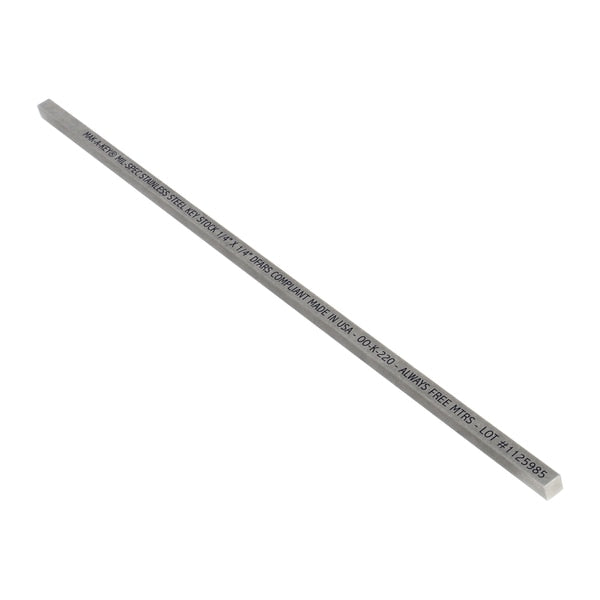 Oversized Key Stock,  12 in L,  1/4 in W,  1/4 in H,  Stainless Steel