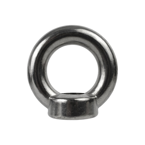 Round Eye Nut,  M8-1.25 Thread Size,  18-8 Stainless Steel,  Polished