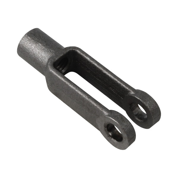Yoke End,  1020 Carbon Steel,  Plain,  1/2" Thrd Sz,  3 in Overall Lg