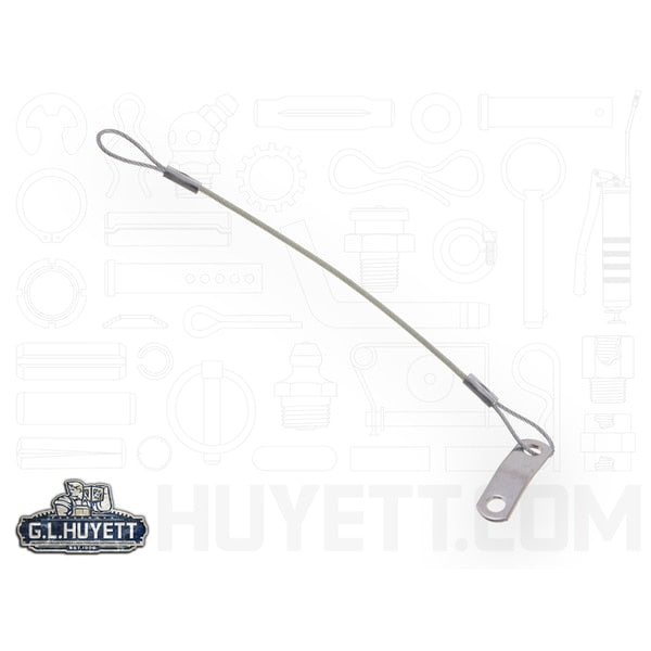 Loop with Tab Lanyard,  8 in,  3/64 in Pin Dia.,  Steel,  Nylon Coated
