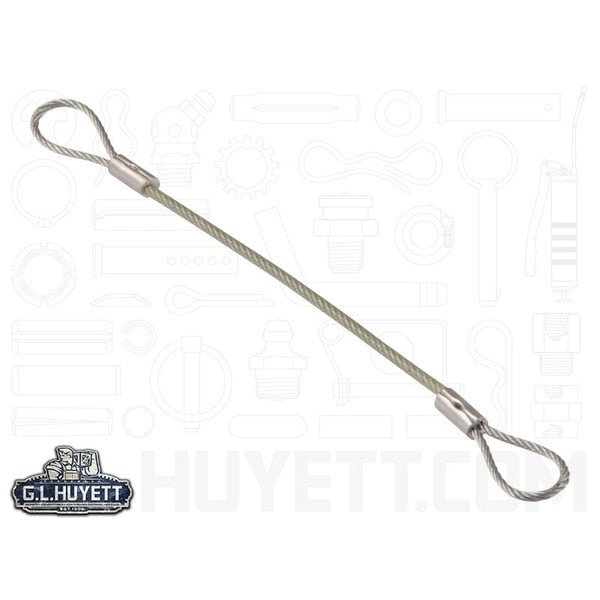 2 Loops Lanyard,  12 in,  3/64 in Pin Dia.,  Steel,  Nylon Coated