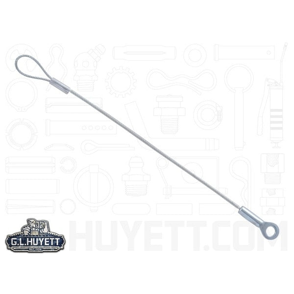 Terminal and Loop Lanyard,  8 in,  3/64 in Pin Dia.,  Steel,  Nylon Coated