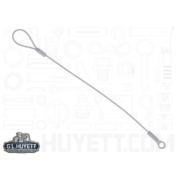 Terminal and Loop Lanyard,  8 in,  3/64 in Pin Dia.,  Stainless Steel,  Nylon Coated