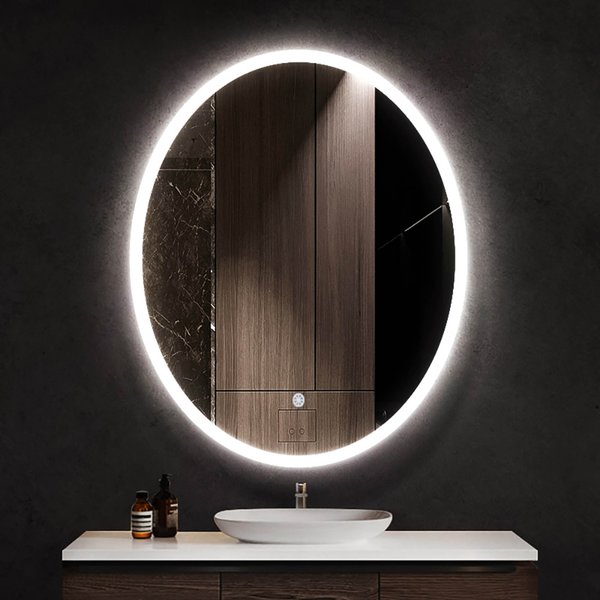 36" "H x 24" "W,  Frosted Glass Edge Mirror,  LED Mirror