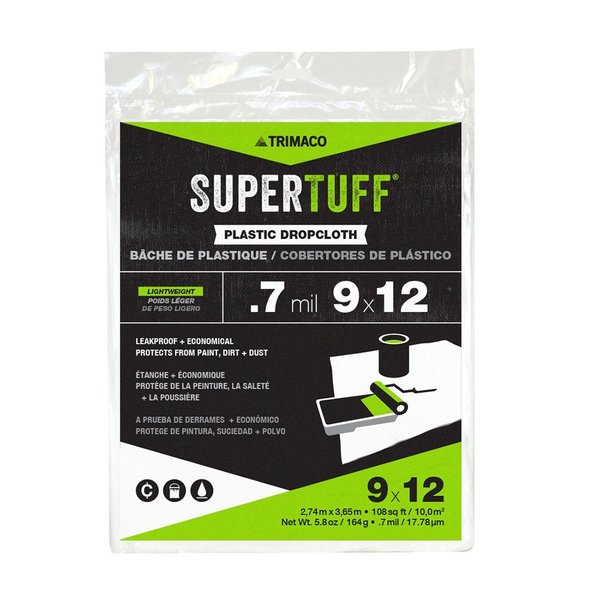 Drop Cloth, LDPE, 9 ft.L, 0.7 mil