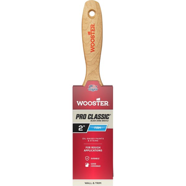 2" Varnish Paint Brush,  Black China Bristle,  Sealed Maple Wood Handle