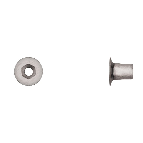 Nut Insert,  M6-1.00 Thrd Sz,  Hex,  Steel,  Zinc Plated