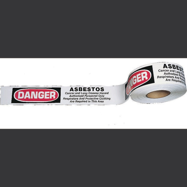 3" X 1000' Asbestos Hazard - 3 Color